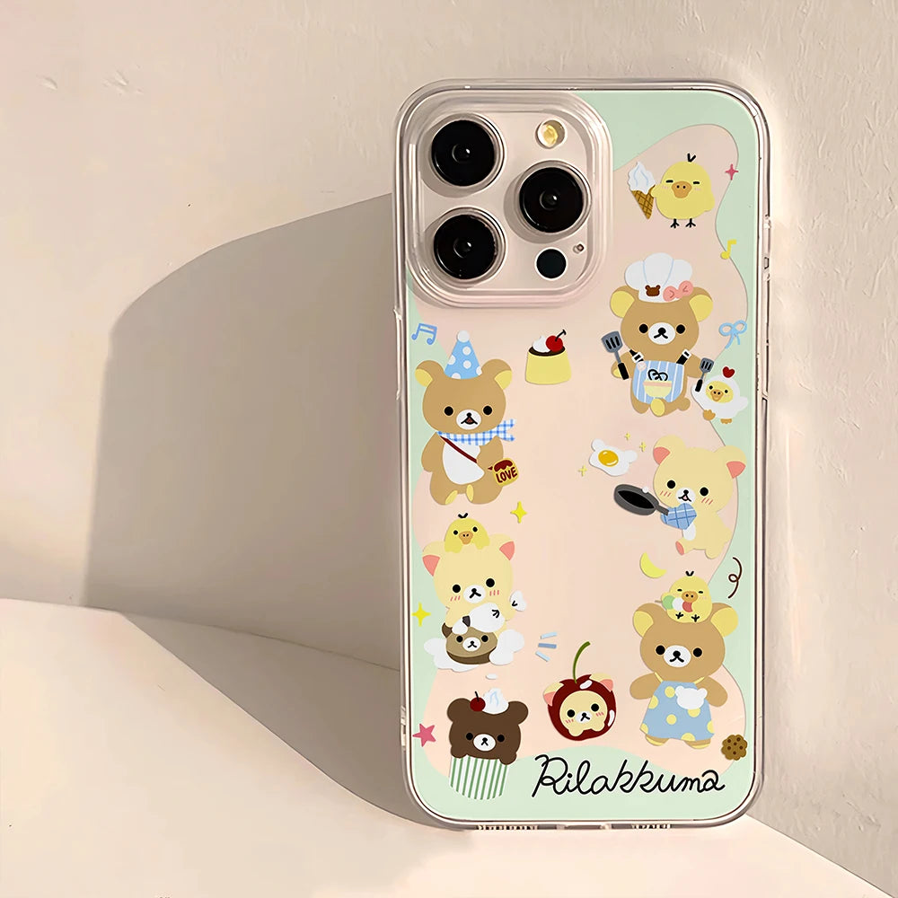Clover Bear iPhone Case – Colorful Shockproof Silicone Cartoon Cover