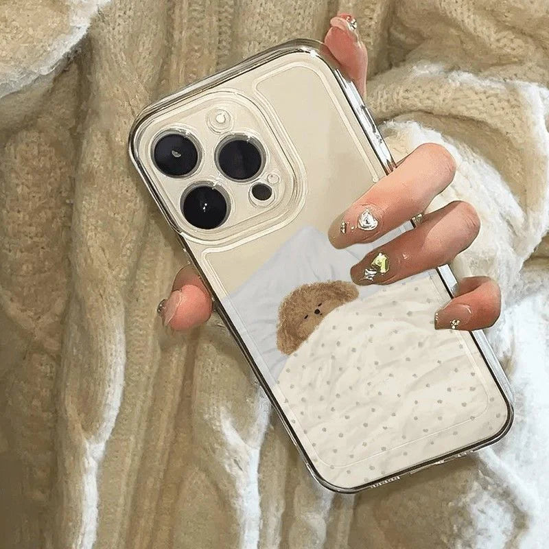 Dog & Cat iPhone Case – Sleeping Cartoon Shockproof Cover