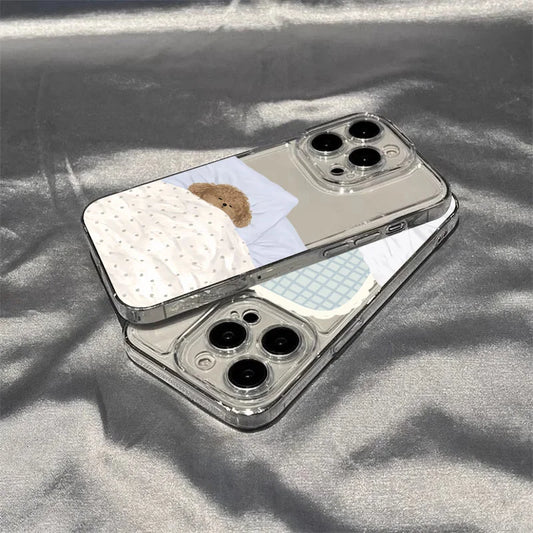 Dog & Cat iPhone Case – Sleeping Cartoon Shockproof Cover
