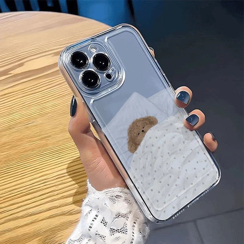 Dog & Cat iPhone Case – Sleeping Cartoon Shockproof Cover