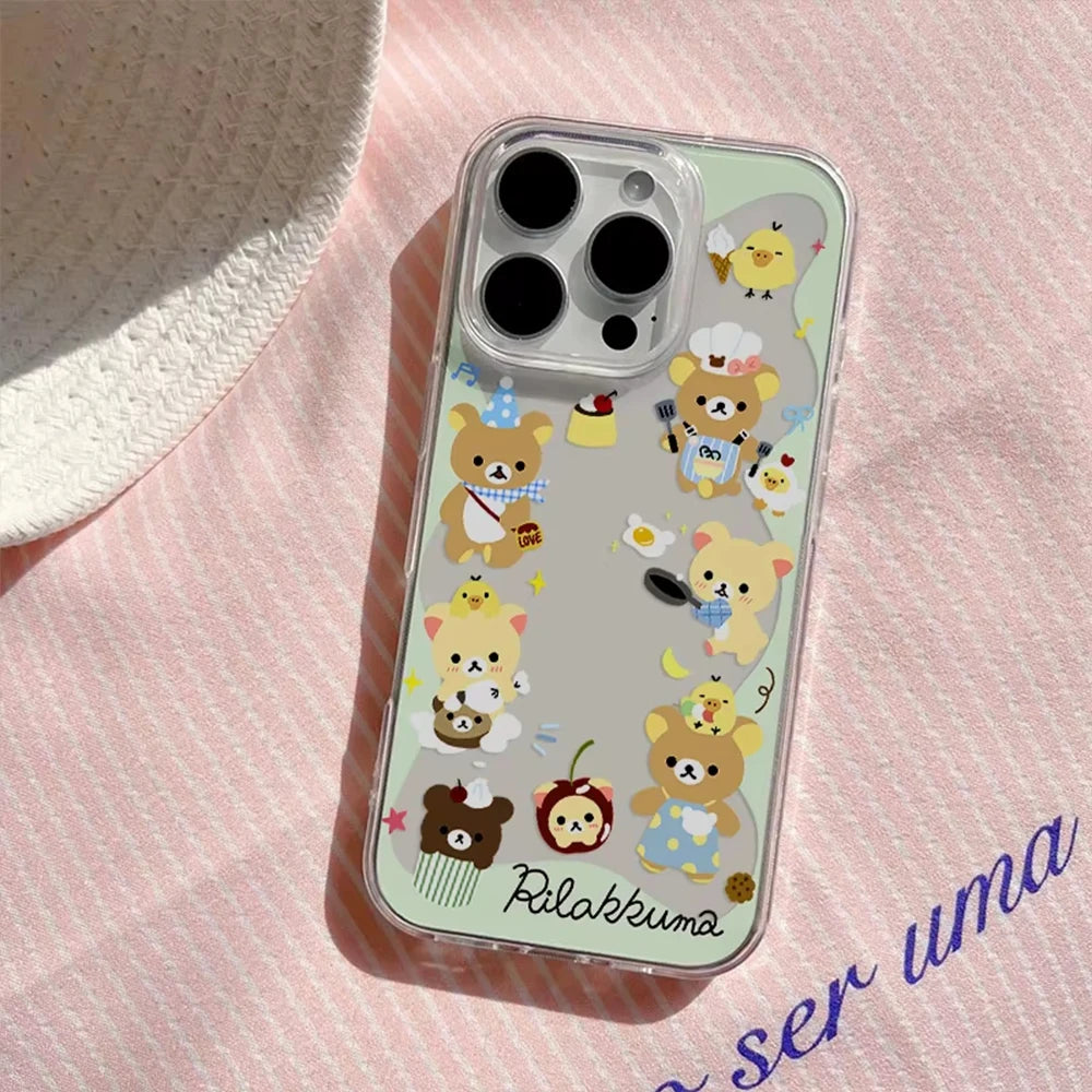 Clover Bear iPhone Case – Colorful Shockproof Silicone Cartoon Cover