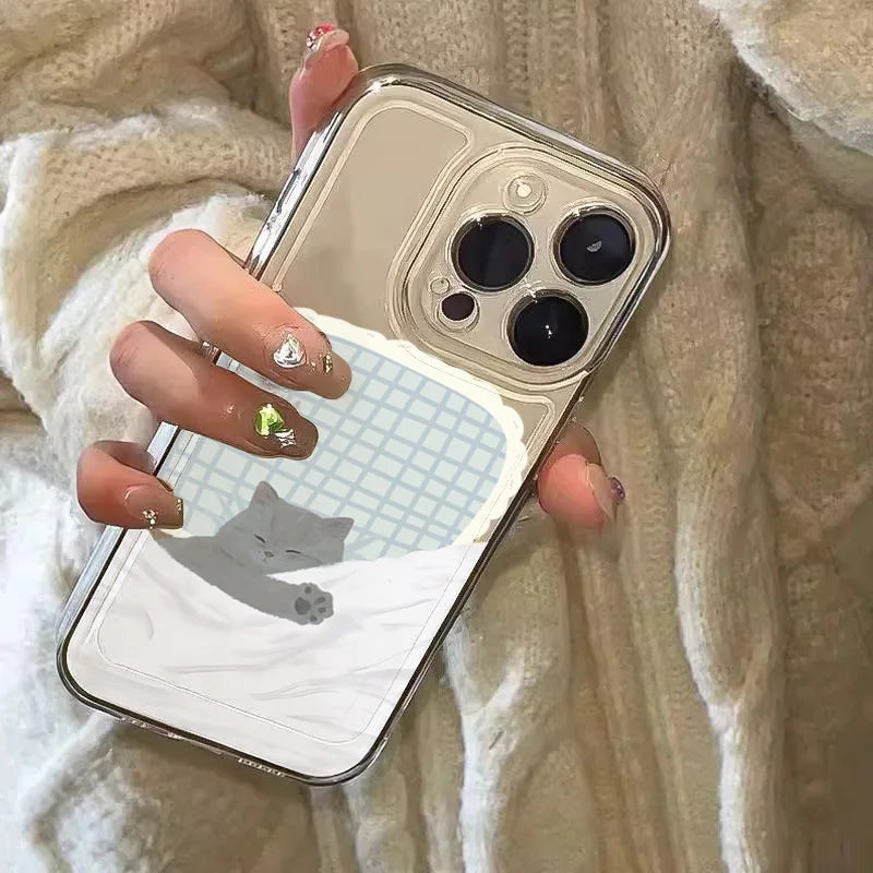 Dog & Cat iPhone Case – Sleeping Cartoon Shockproof Cover
